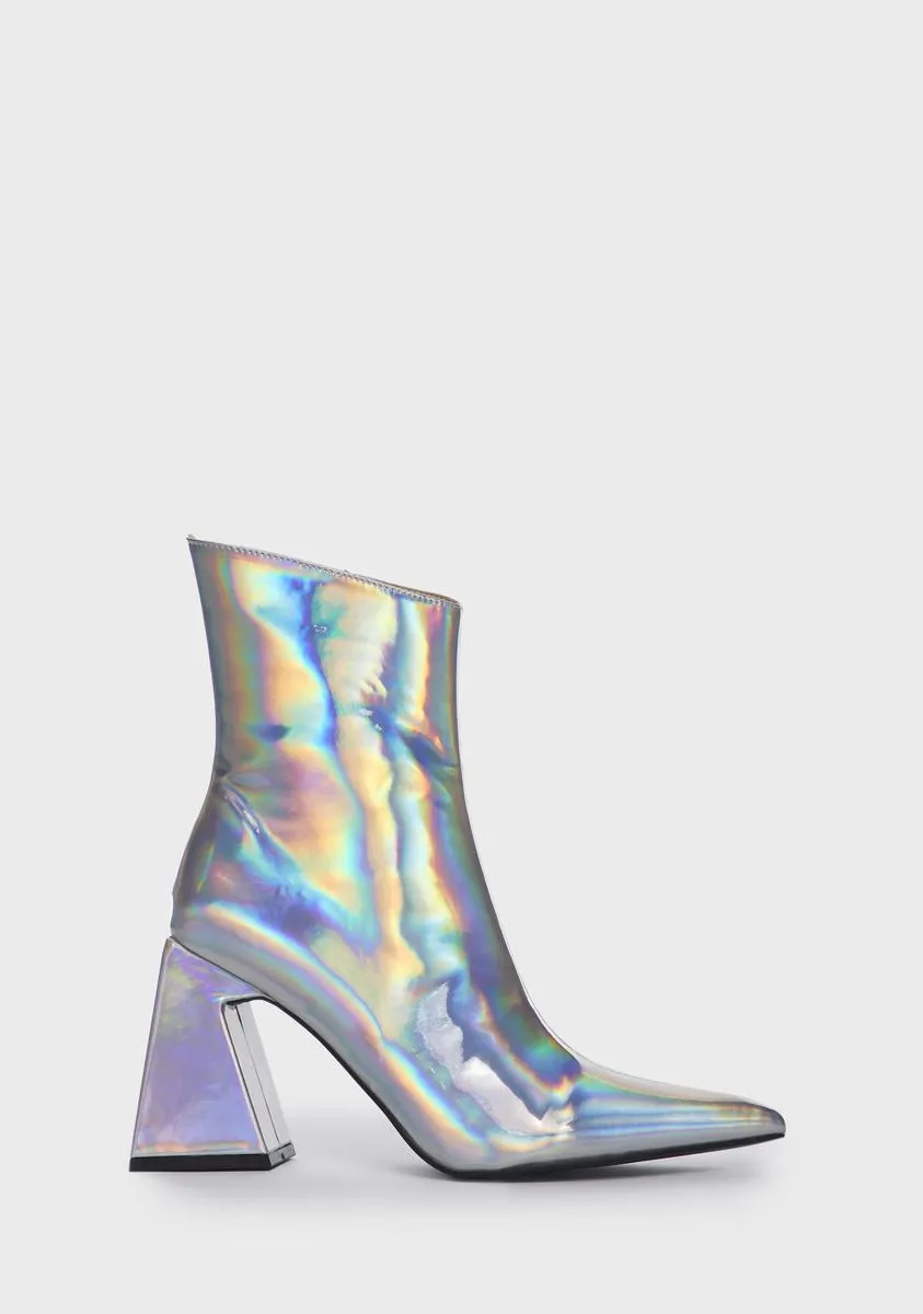 kenzie holographic heeled boots