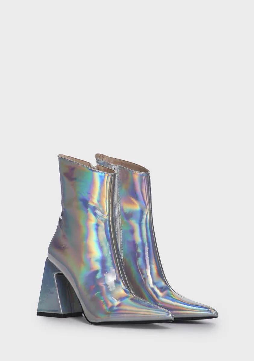 kenzie holographic heeled boots