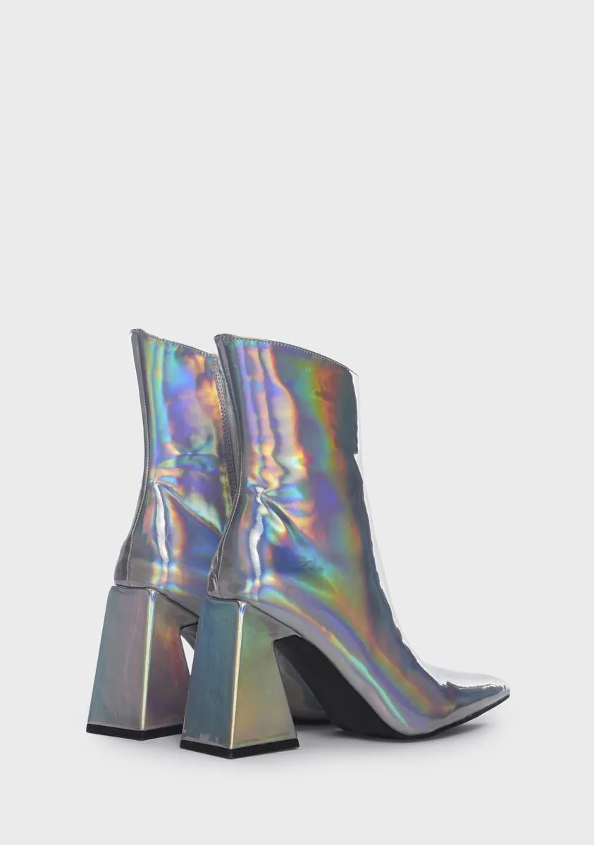 kenzie holographic heeled boots