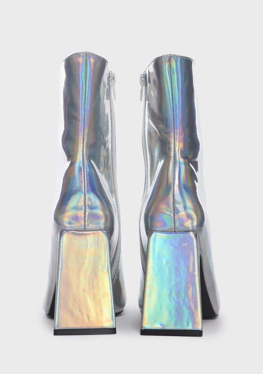 kenzie holographic heeled boots