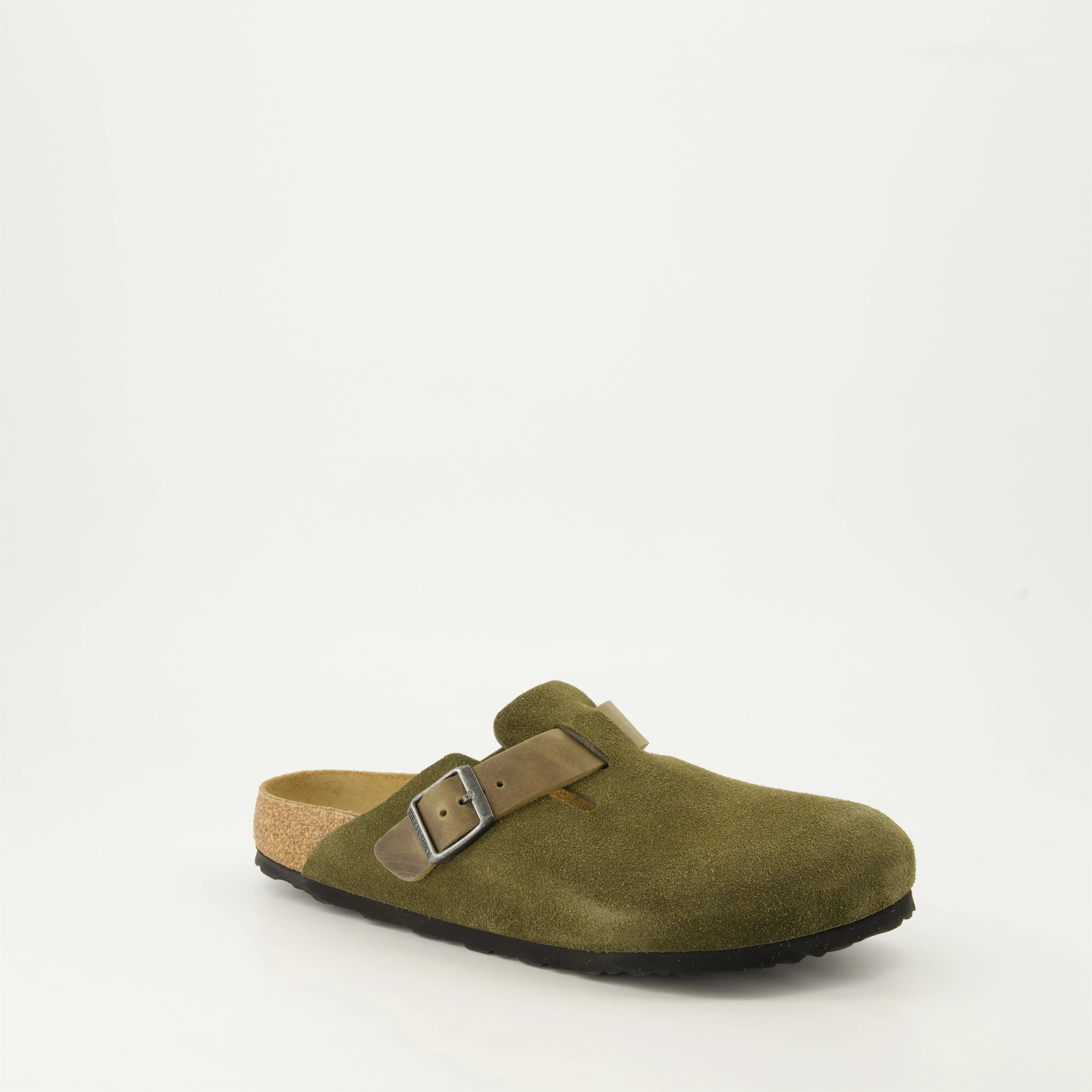 Khaki Boston Mules