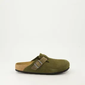 Khaki Boston Mules