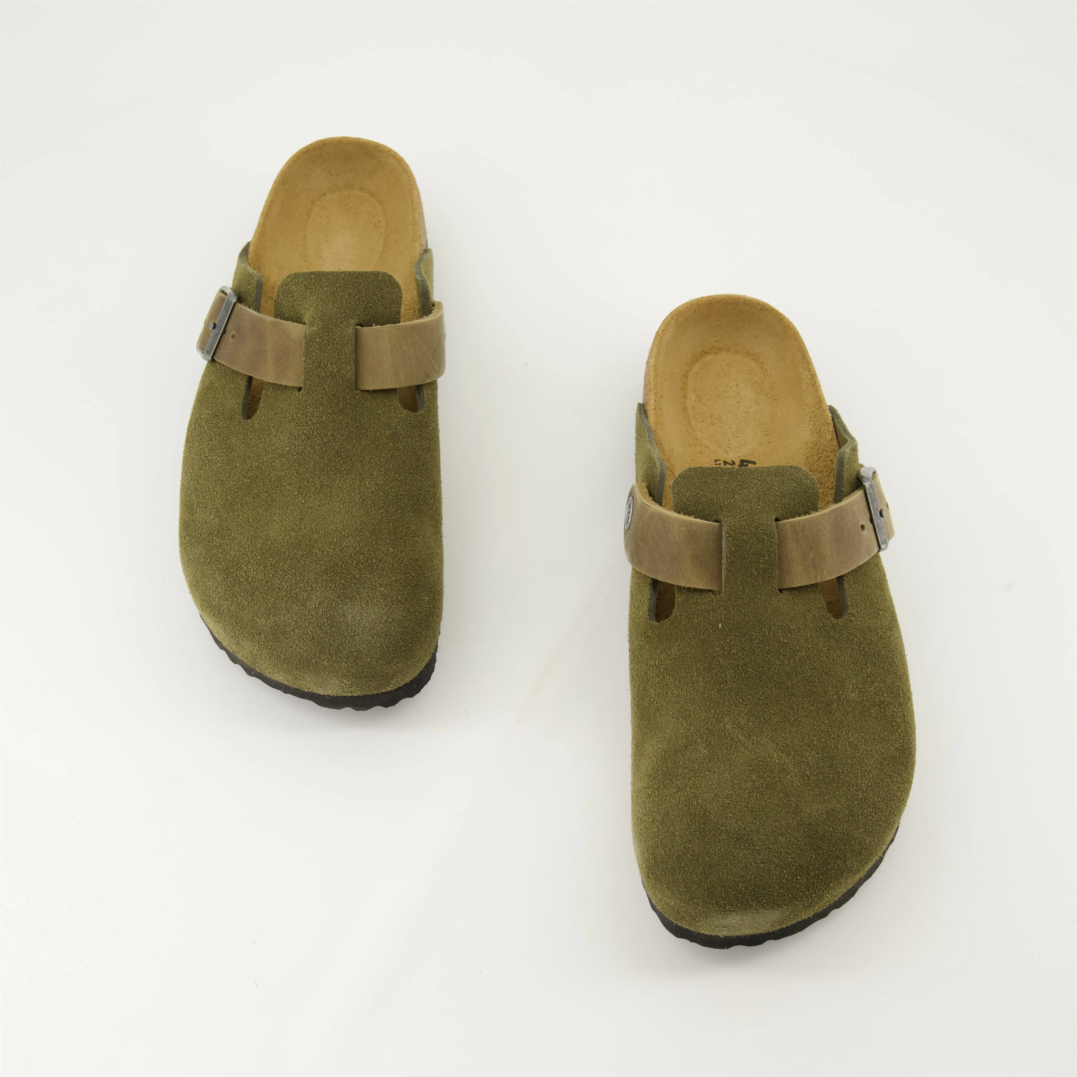 Khaki Boston Mules