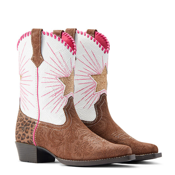 Kid's Heritage Star Western Boot in Pink Star