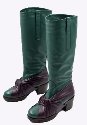 KIKO KOSTADINOV WOMEN KKWAW24FT03-155 KNOTTED RIDING BOOTS GREEN/GREEN  (New season FW24)