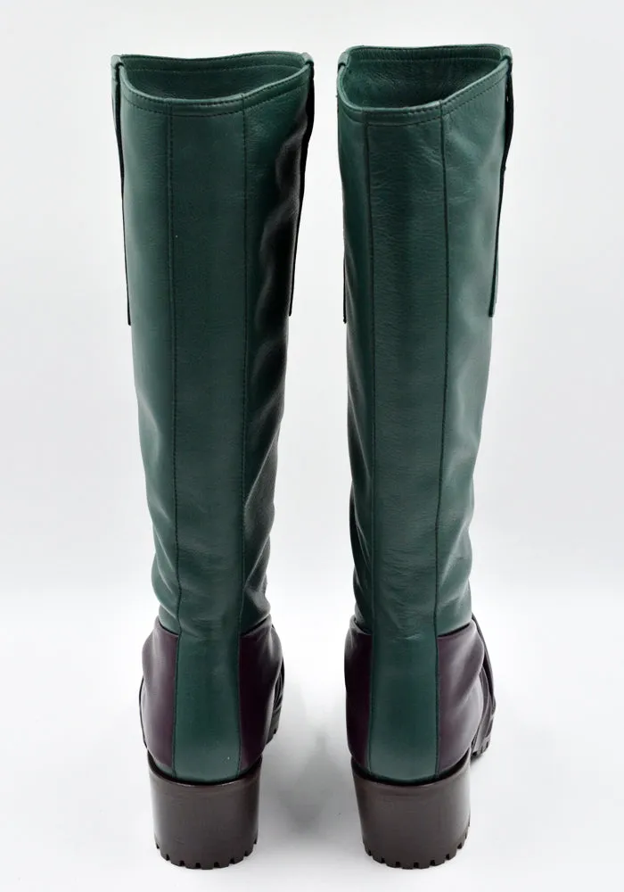 KIKO KOSTADINOV WOMEN KKWAW24FT03-155 KNOTTED RIDING BOOTS GREEN/GREEN  (New season FW24)