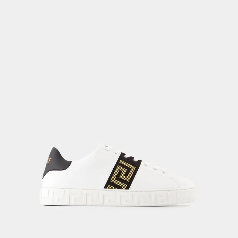 La Greca Sneakers - Versace - Canvas - Black