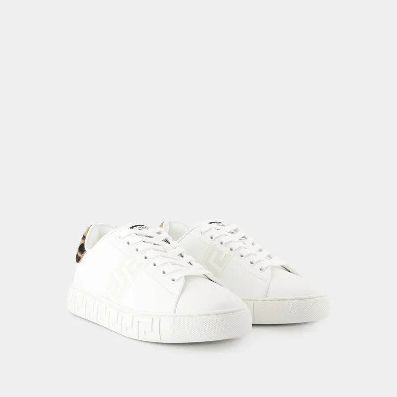 La Greca Sneakers - Versace - Canvas - White