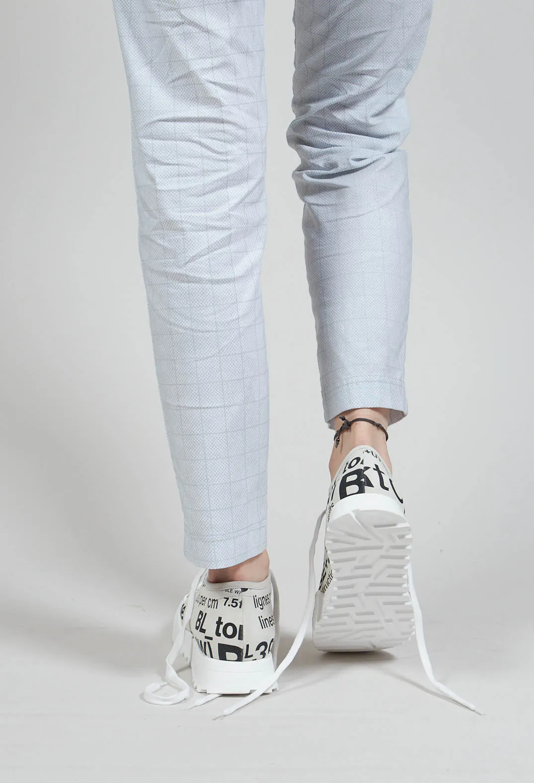 Leather Pumps with Lettering Motif in White Print