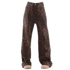 Leopard Wide Leg Jeans