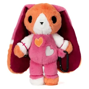 Lesbian Bunny Plush Stuffed Animal with Carabiner - Plushie Dreadfuls