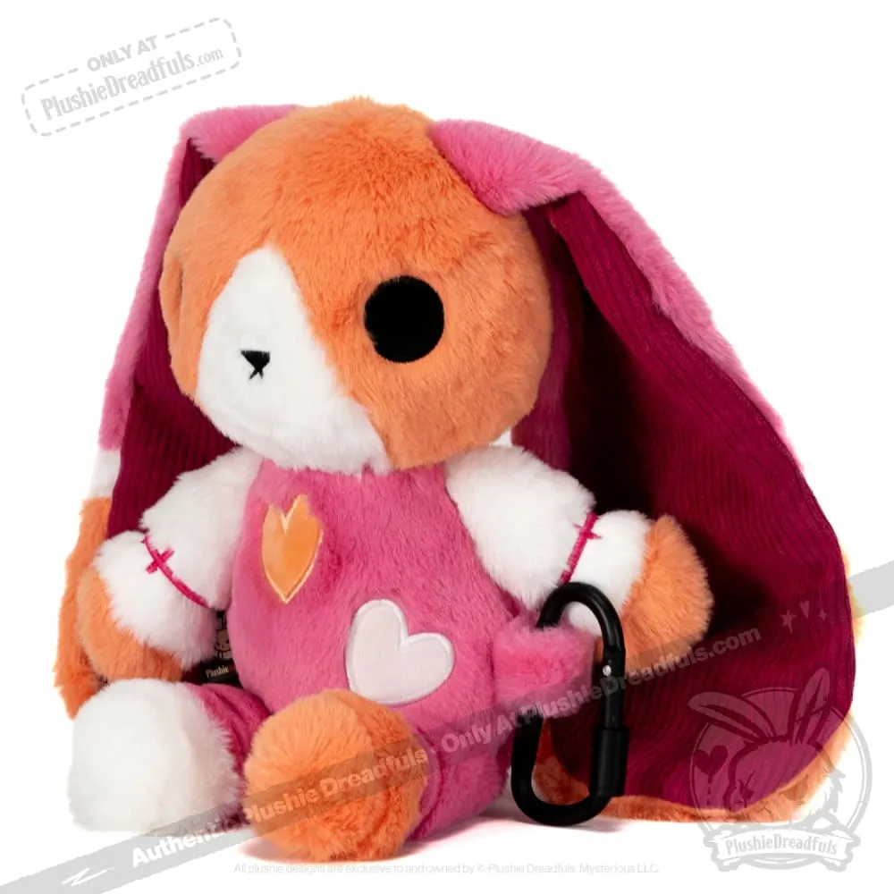 Lesbian Bunny Plush Stuffed Animal with Carabiner - Plushie Dreadfuls