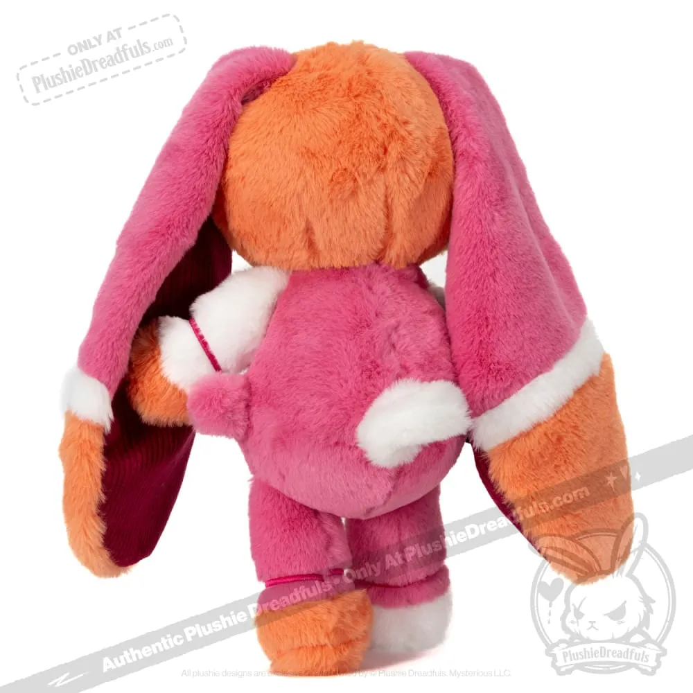 Lesbian Bunny Plush Stuffed Animal with Carabiner - Plushie Dreadfuls