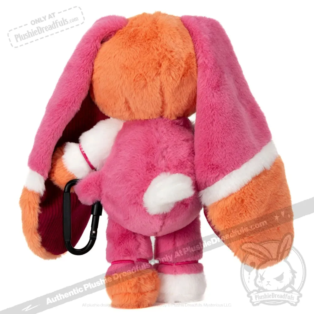 Lesbian Bunny Plush Stuffed Animal with Carabiner - Plushie Dreadfuls