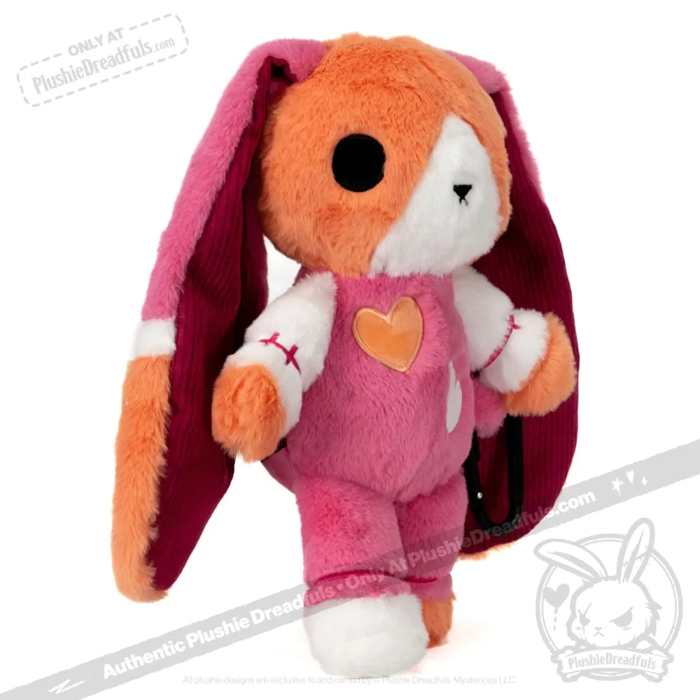 Lesbian Bunny Plush Stuffed Animal with Carabiner - Plushie Dreadfuls