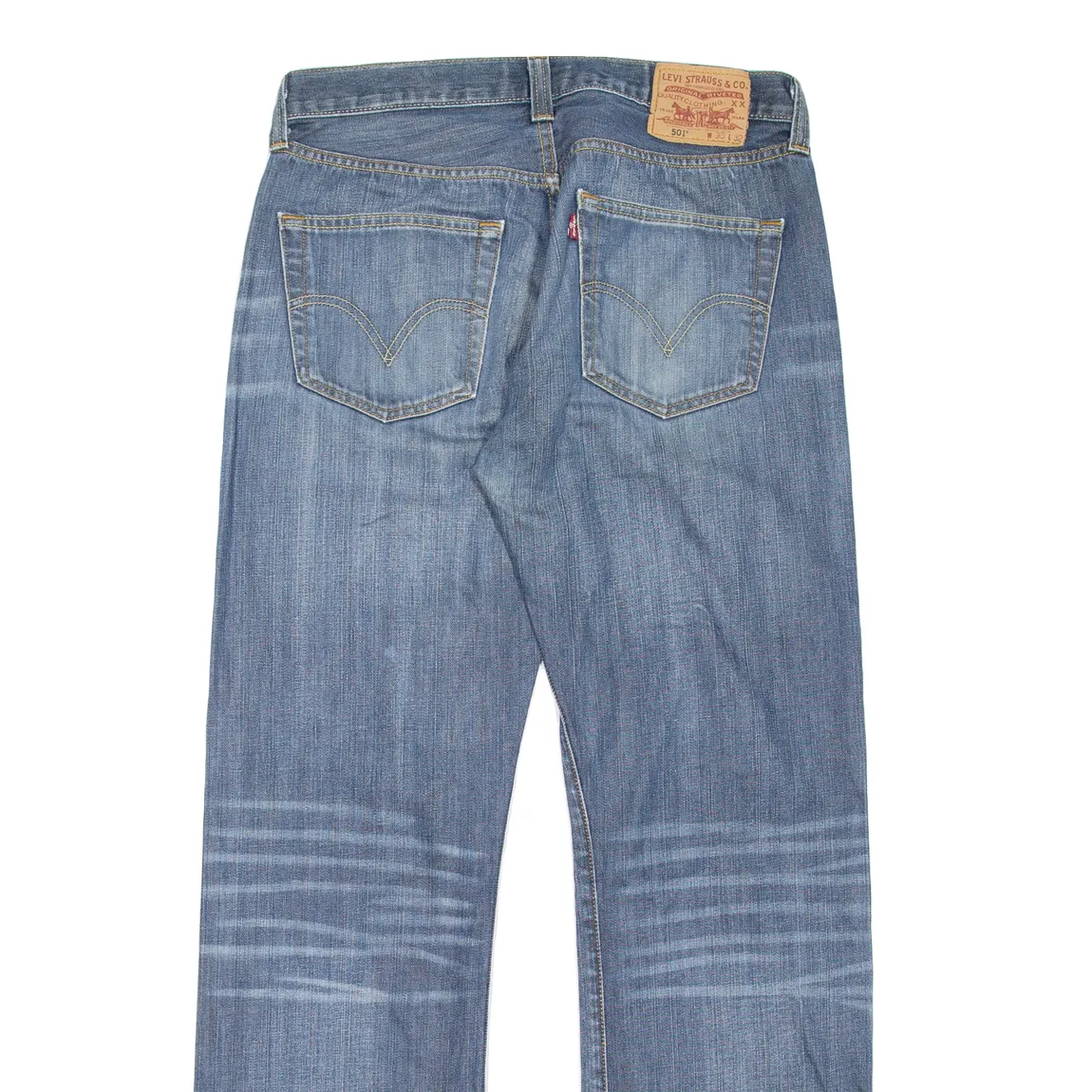 LEVI'S 501 Jeans Mens Blue Regular Straight Stone Wash W33 L32