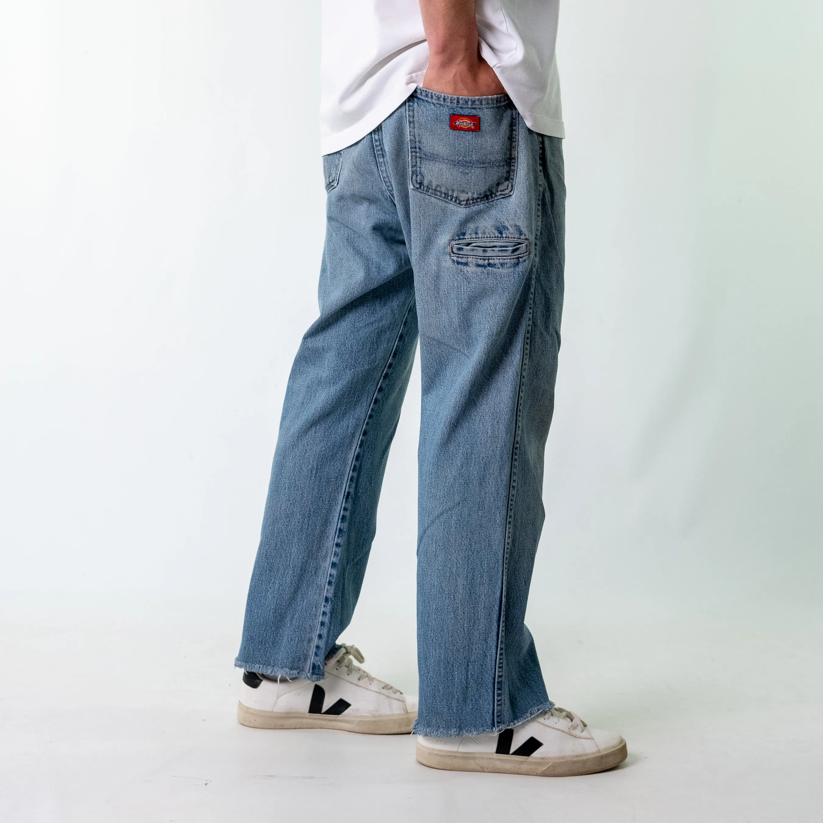 Light Blue 90s Dickies Denim Carpenter Jeans Baggy Pants (36x30)