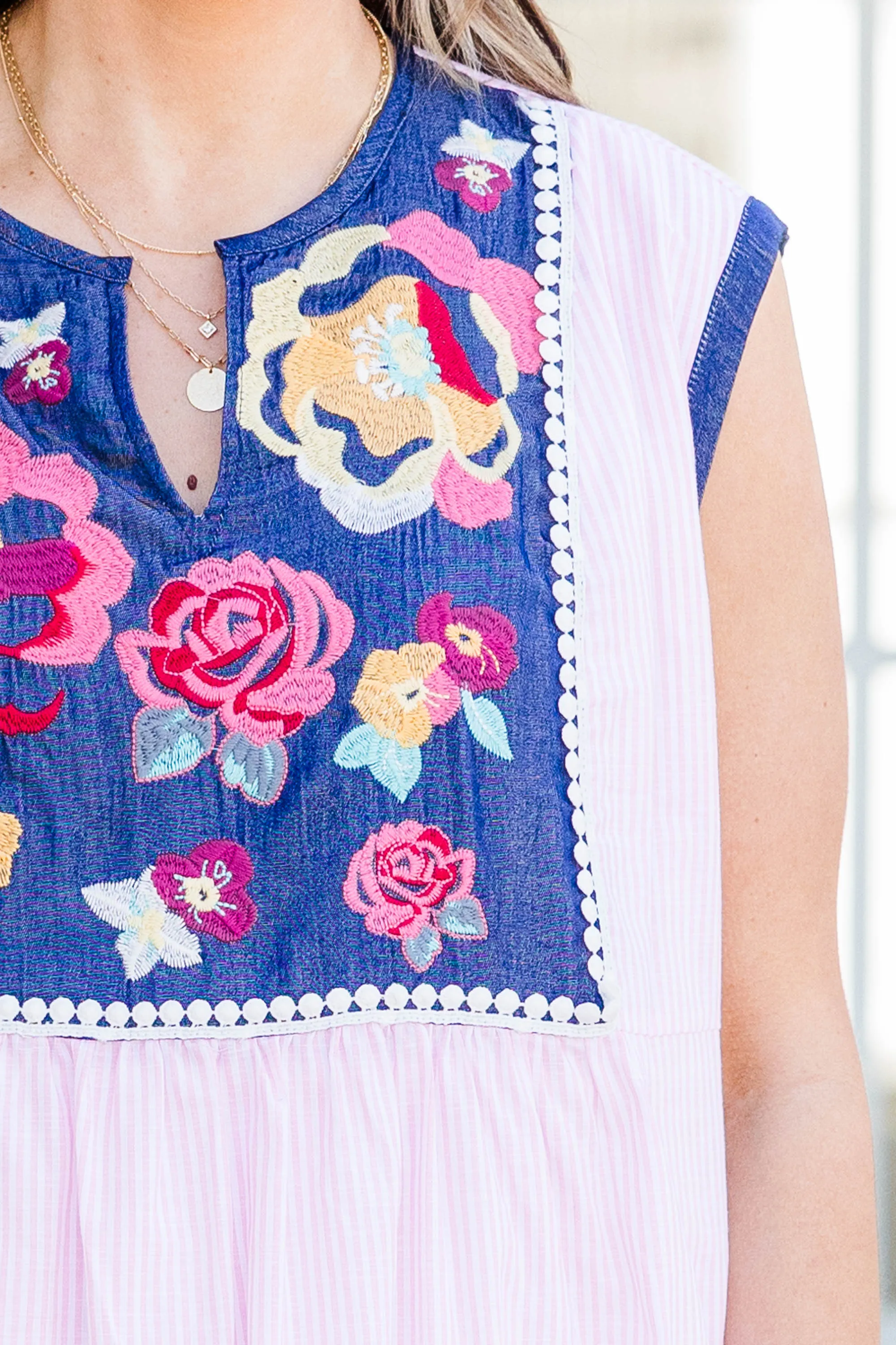 Light Pink Floral Print Tree Dress