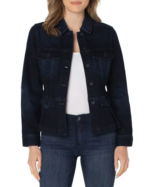 Liverpool Peplum Denim Jacket-Lucien