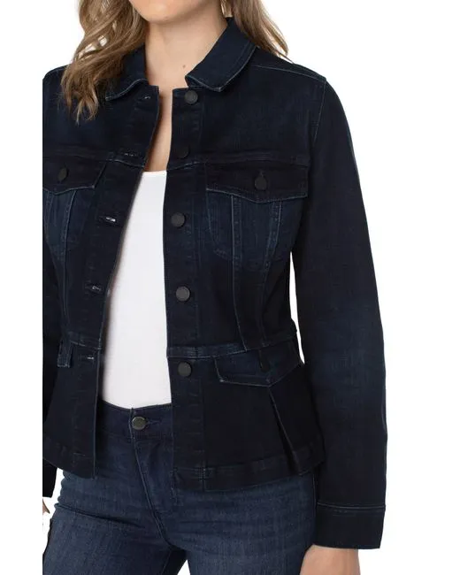 Liverpool Peplum Denim Jacket-Lucien