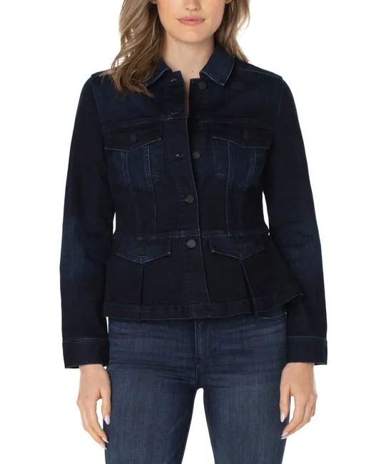 Liverpool Peplum Denim Jacket-Lucien