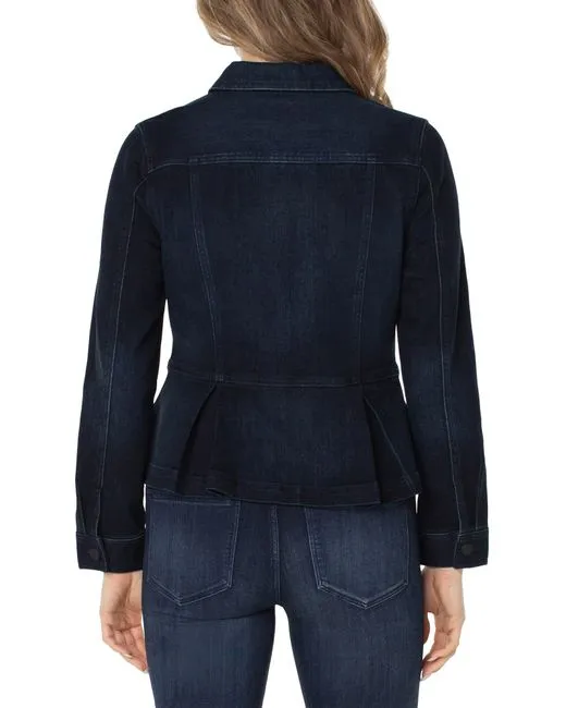 Liverpool Peplum Denim Jacket-Lucien