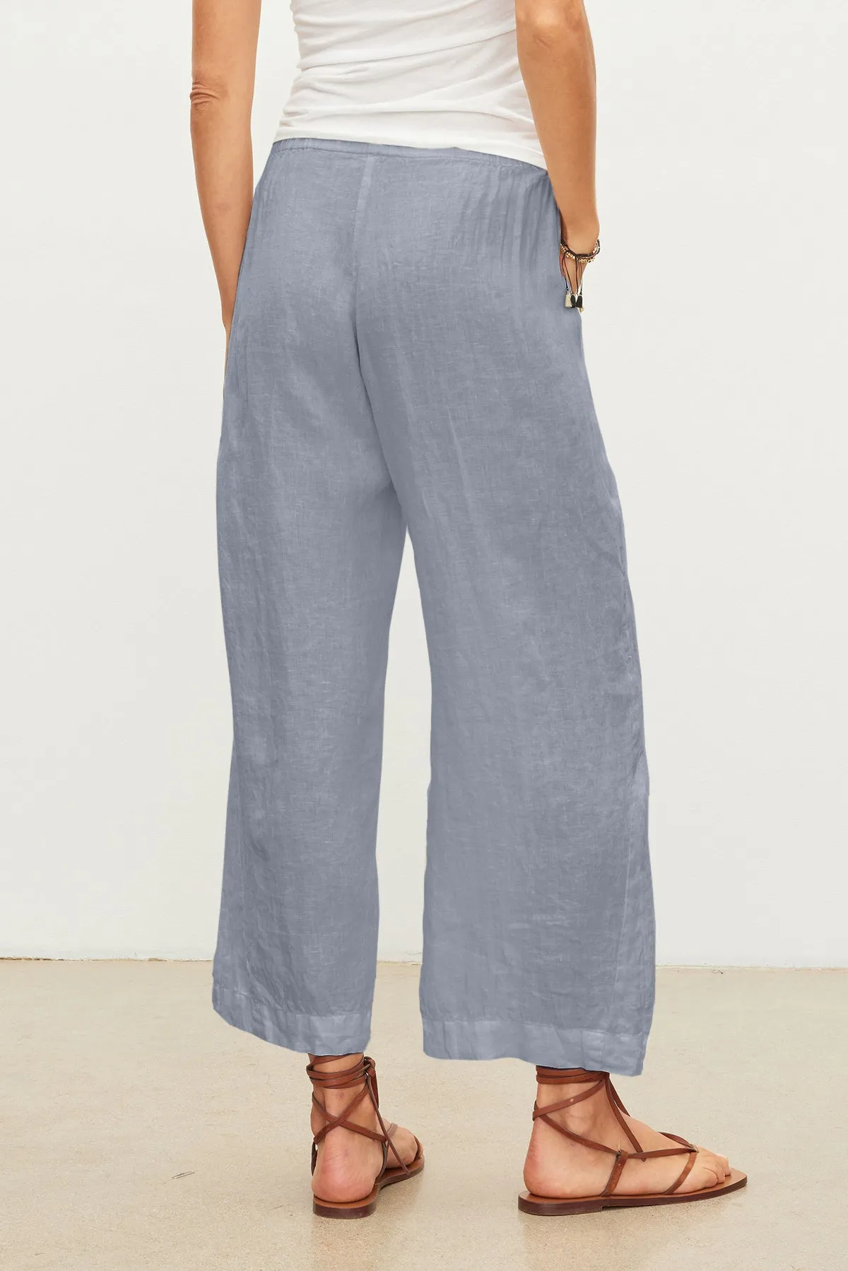 LOLA LINEN TROUSERS IN BLUEHAZE