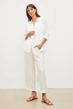 LOLA LINEN TROUSERS IN CHALK