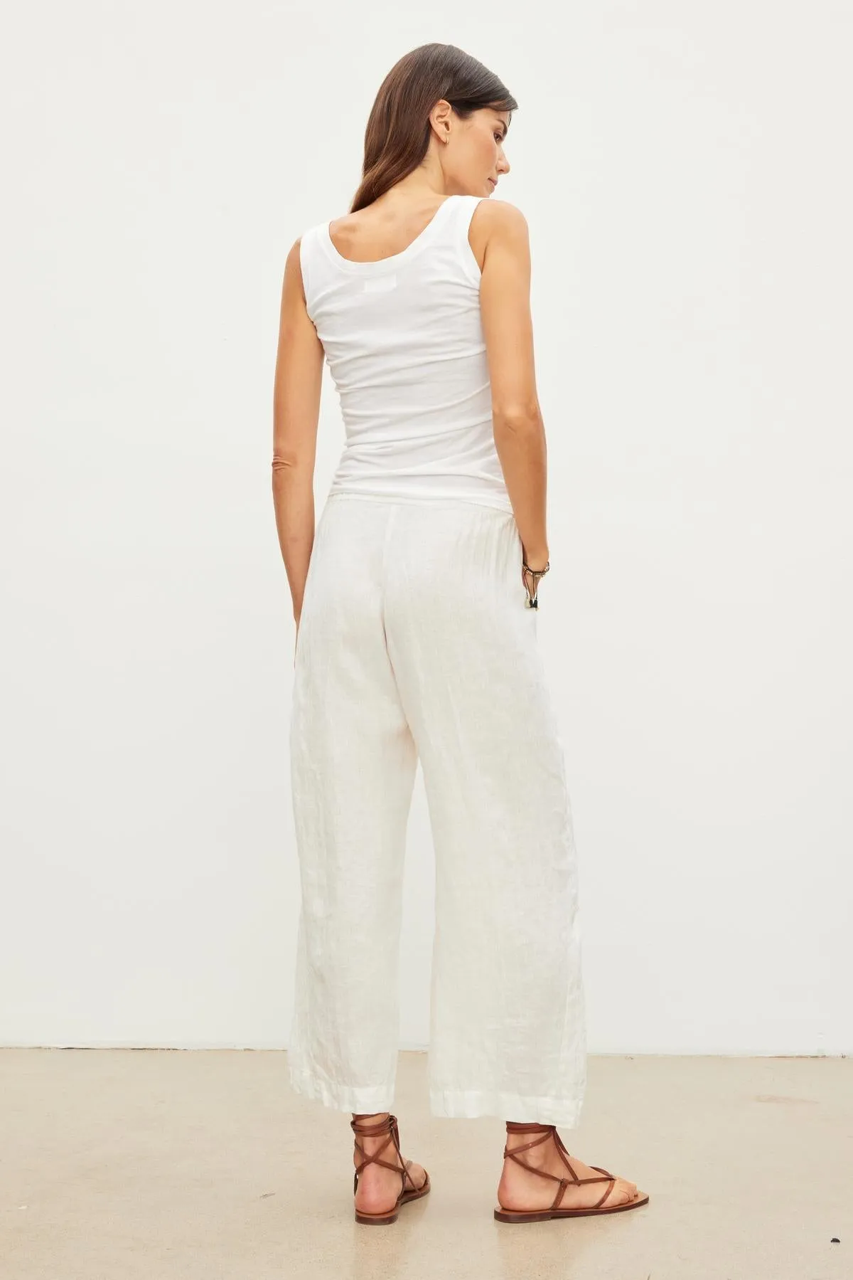 LOLA LINEN TROUSERS IN CHALK