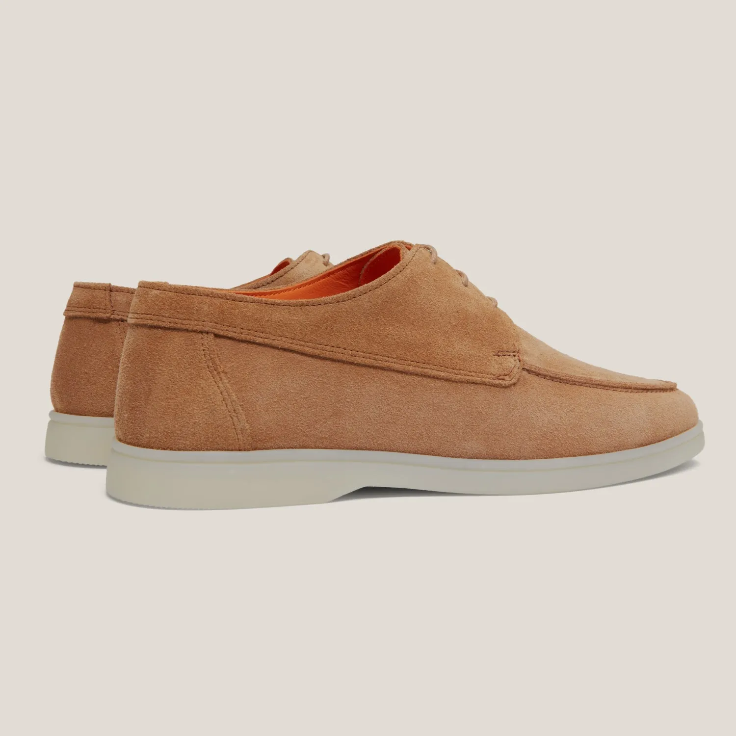 Lucca Beige Suede Derby Shoes