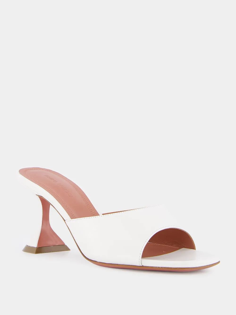 Lupita 70 White Leather Mules