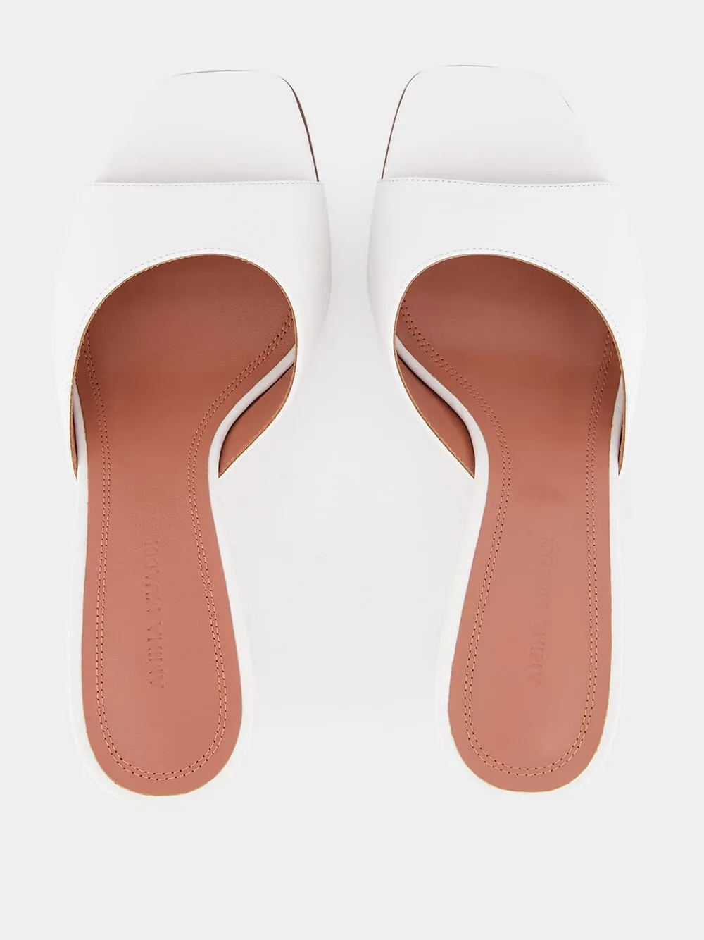 Lupita 70 White Leather Mules