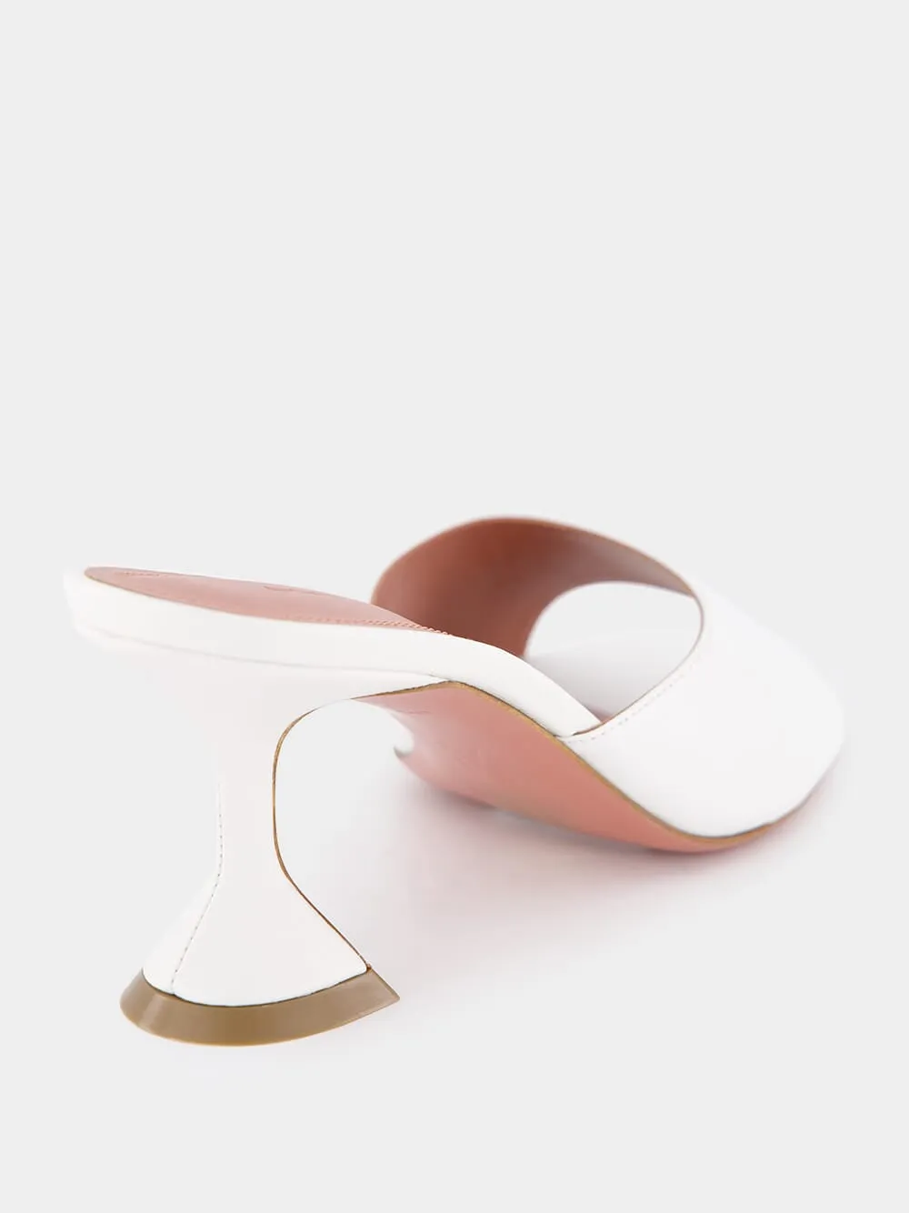 Lupita 70 White Leather Mules