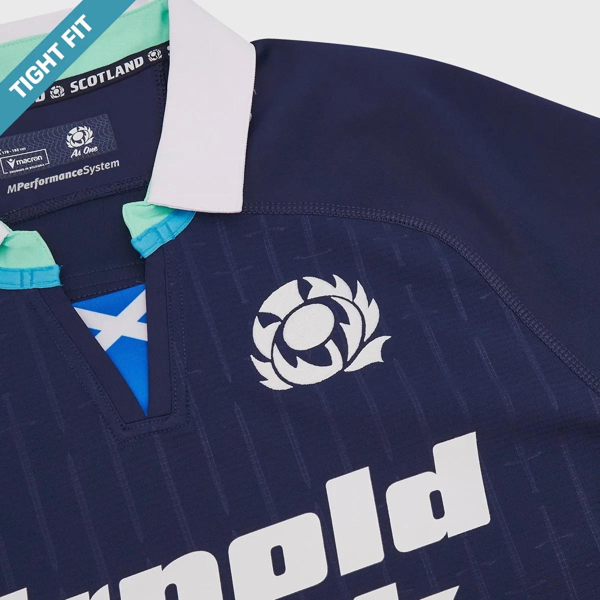 Macron Scotland Men's Home Slim Fit Rugby Shirt 2024/25