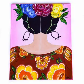 Mexican Girl With Floral Top Wall Art by Maggie Devos