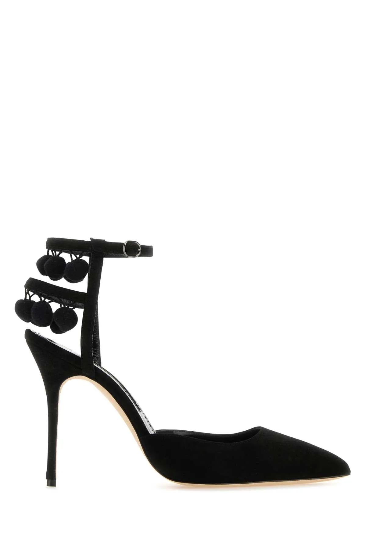 Manolo Blahnik Black Suede Tumusami Pumps