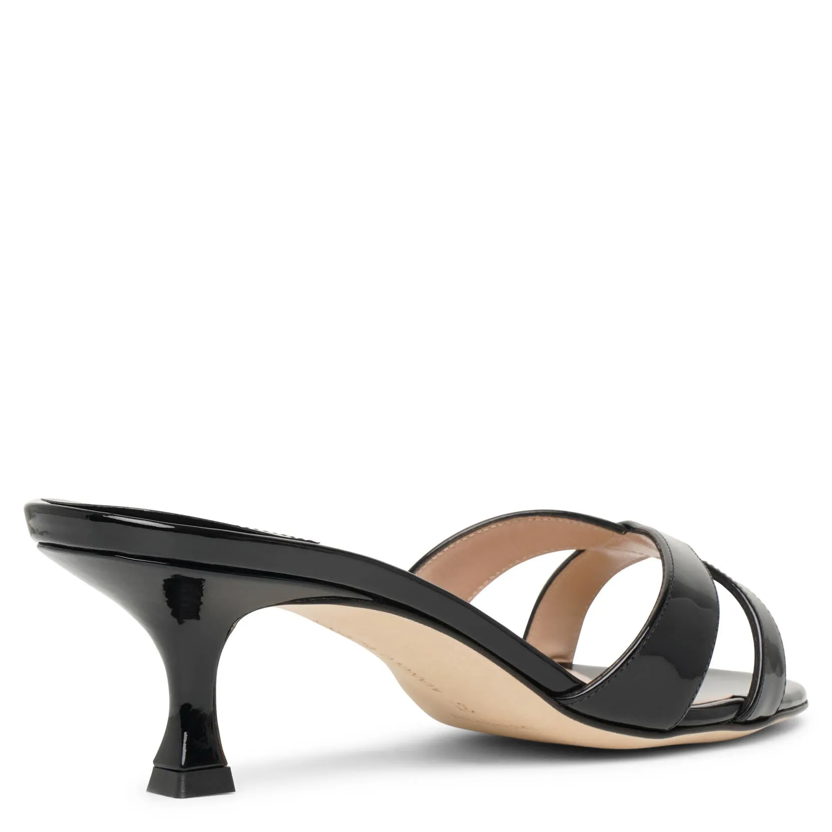 Manolo Blahnik Callamu 50 patent black mules