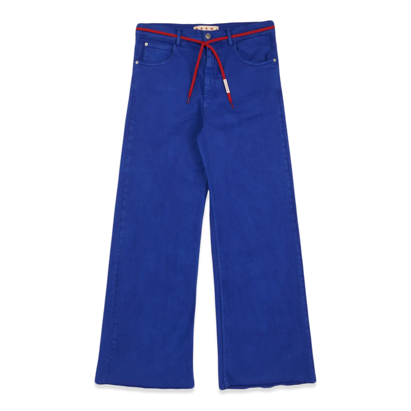 MARNI Flared Trousers 'Coated Blue Denim'