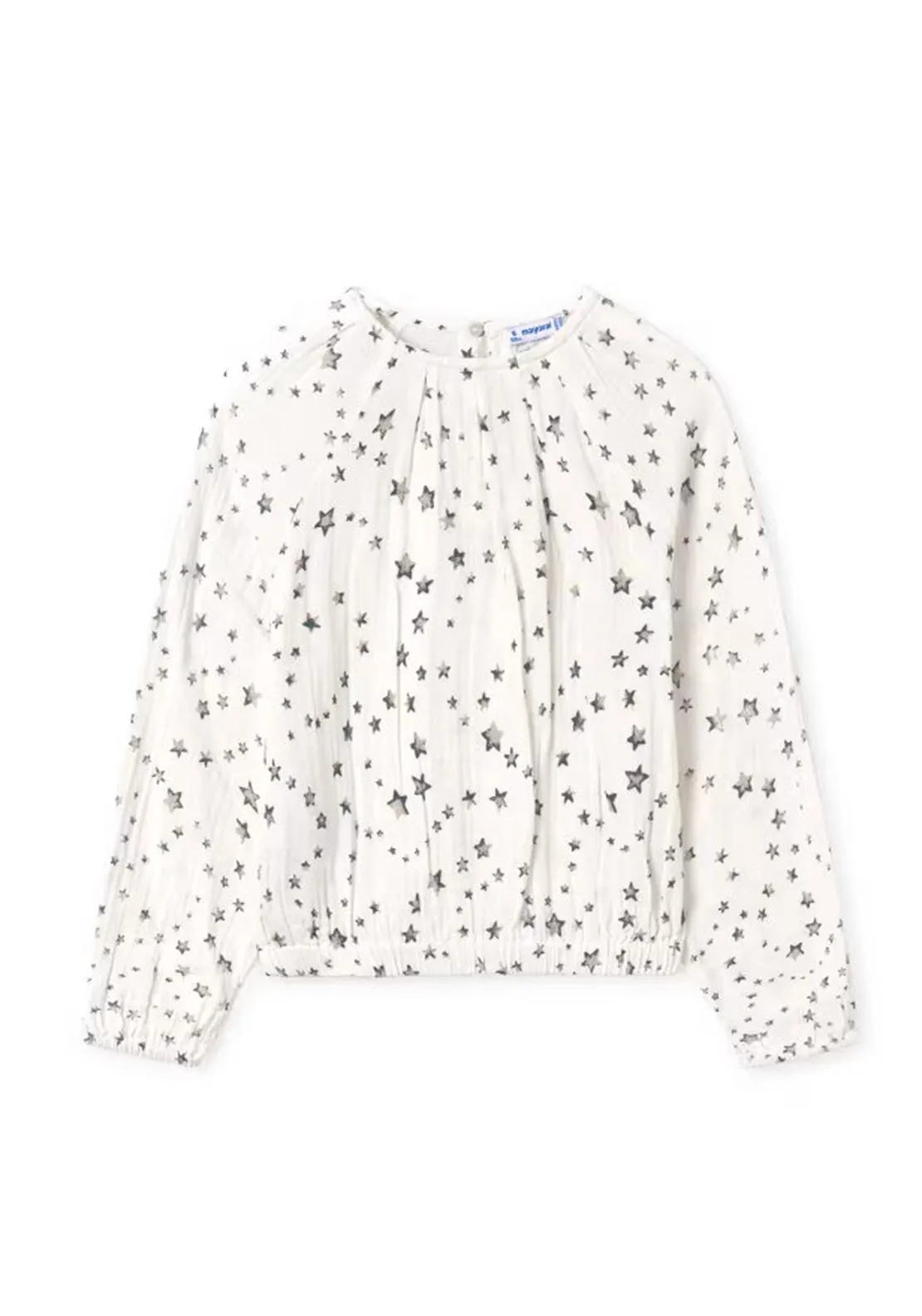 Mayoral Older Girl Star Print Blouse, Cream