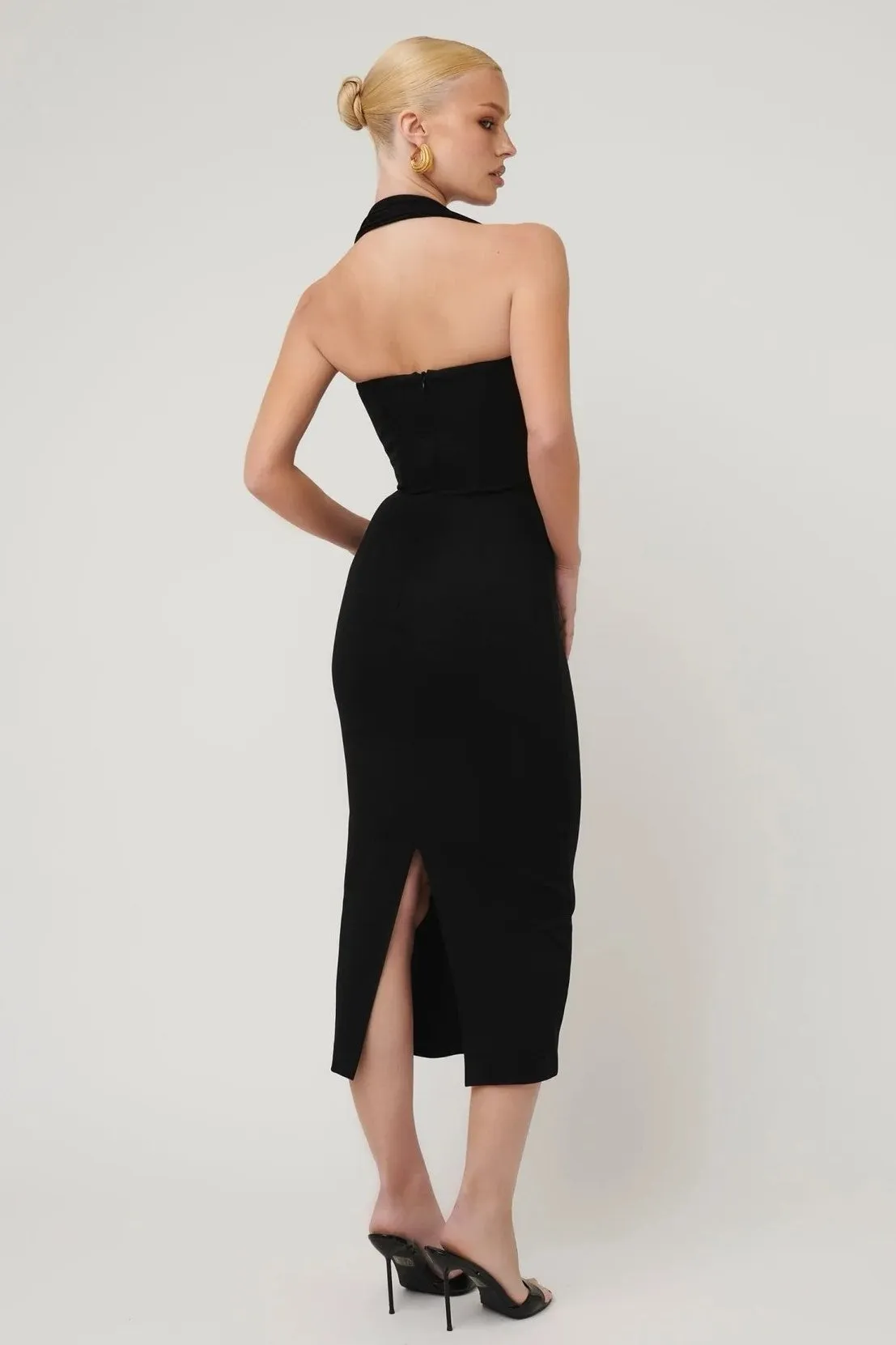 Black Midi Dress - Meline