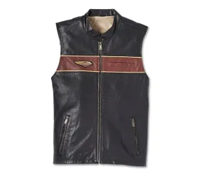 Men's Harley Davidson 120th Anniversary Biker Vest Motorcycle Real Leather Vest