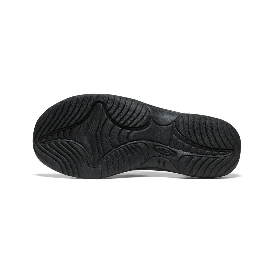  Men's Kona Leather Flip-Flop in Black/Steel Grey  