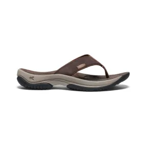  Men's Kona Leather Flip-Flop in Java/Dark Earth  