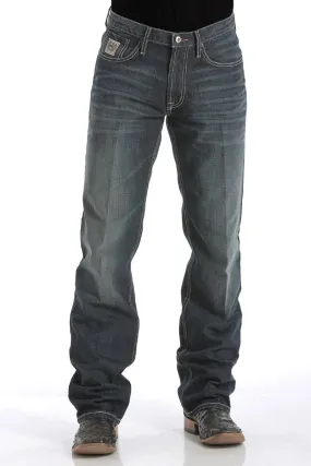 MENS RELAXED FIT WHITE LABEL JEANS - DARK STONEWASH