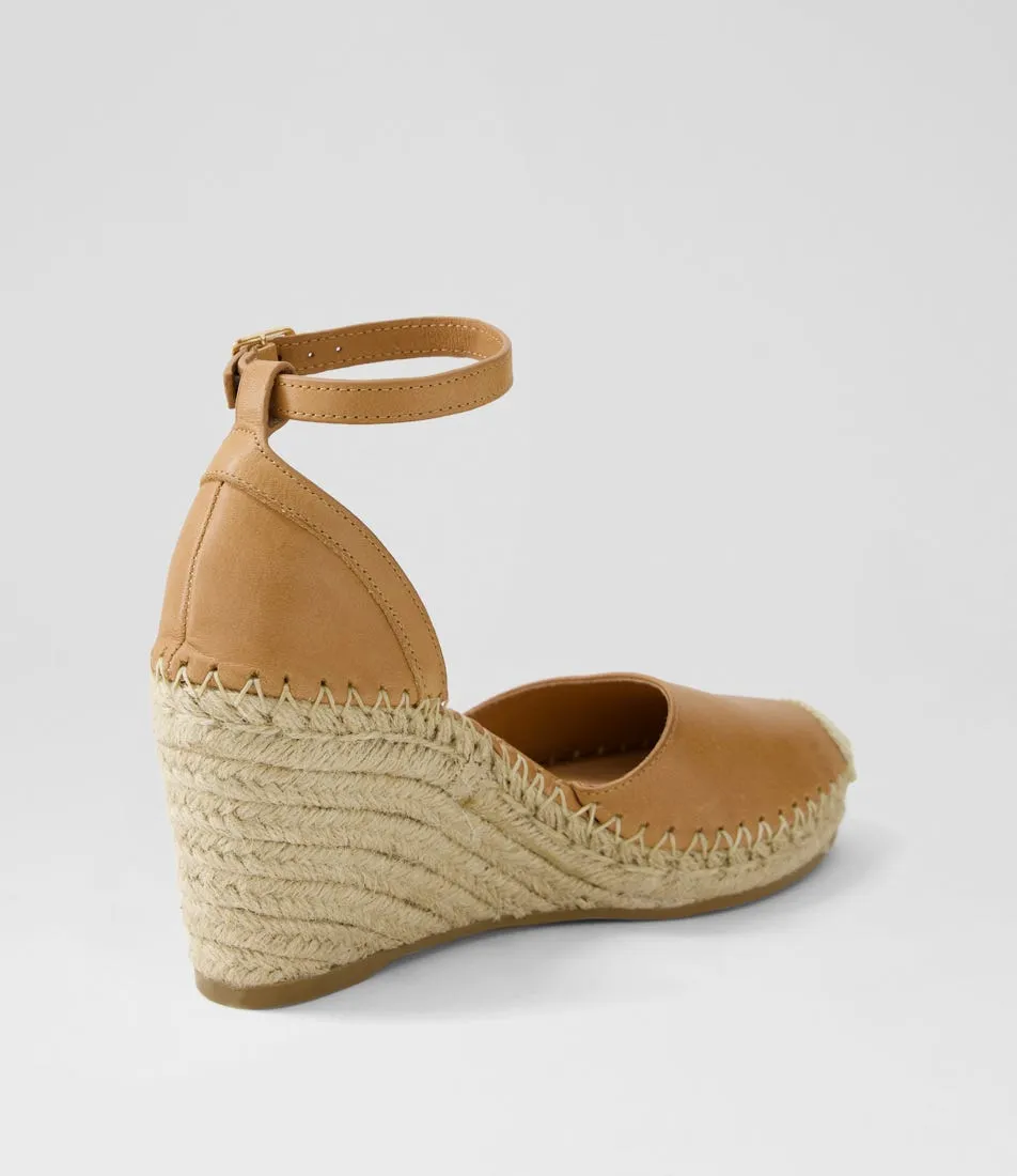 Tan Natural Rope Leather Wedges