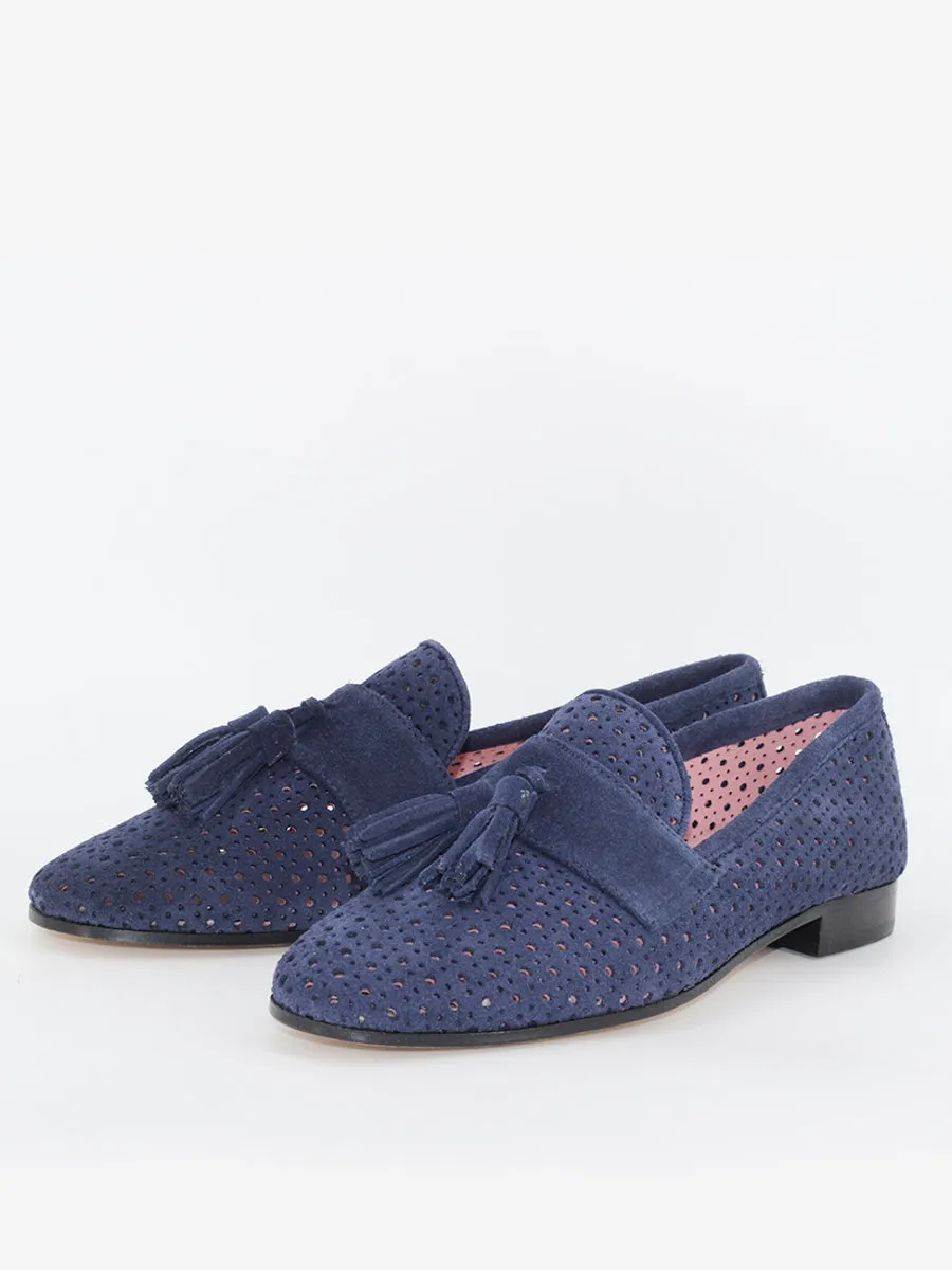 Navy blue suede Tivoli loafers