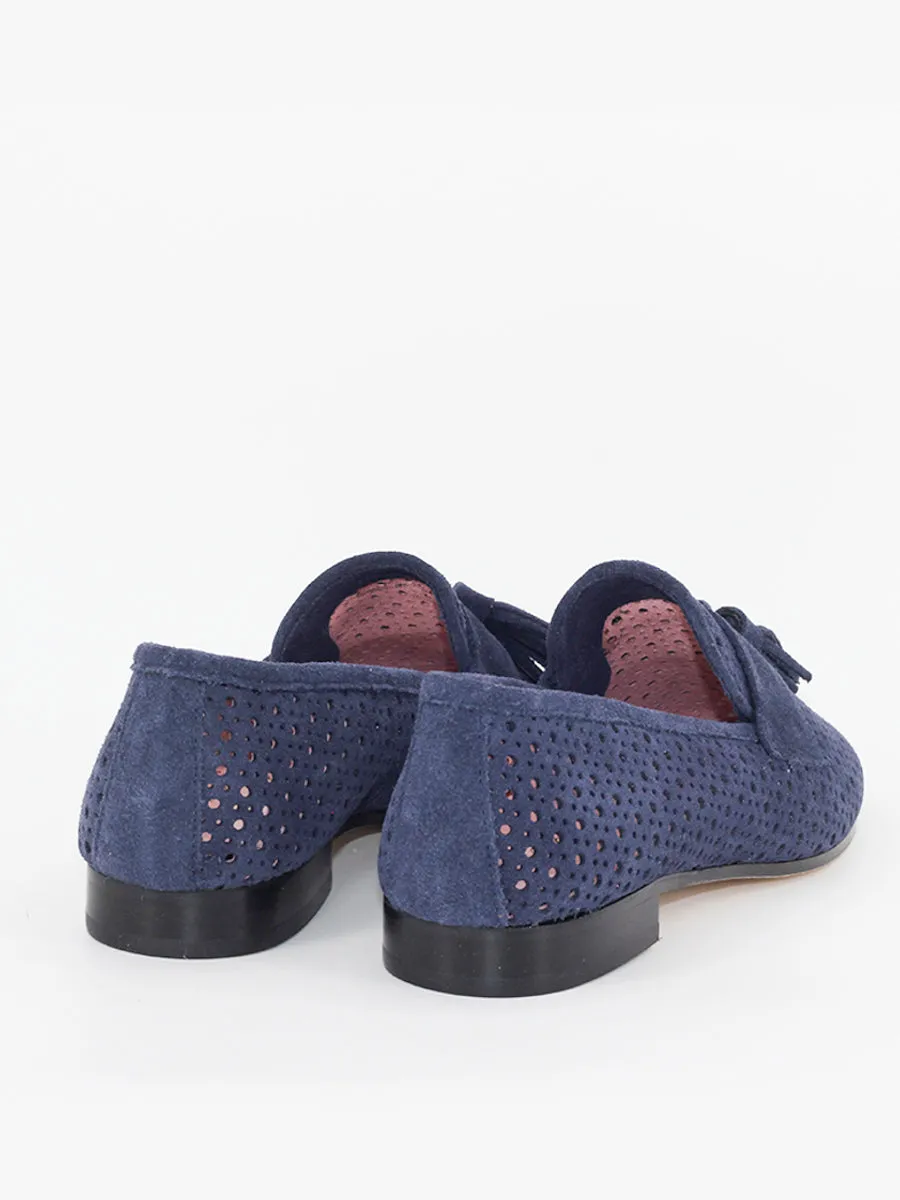 Navy blue suede Tivoli loafers