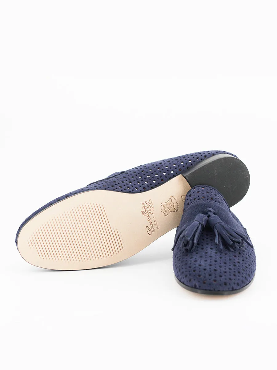 Navy blue suede Tivoli loafers