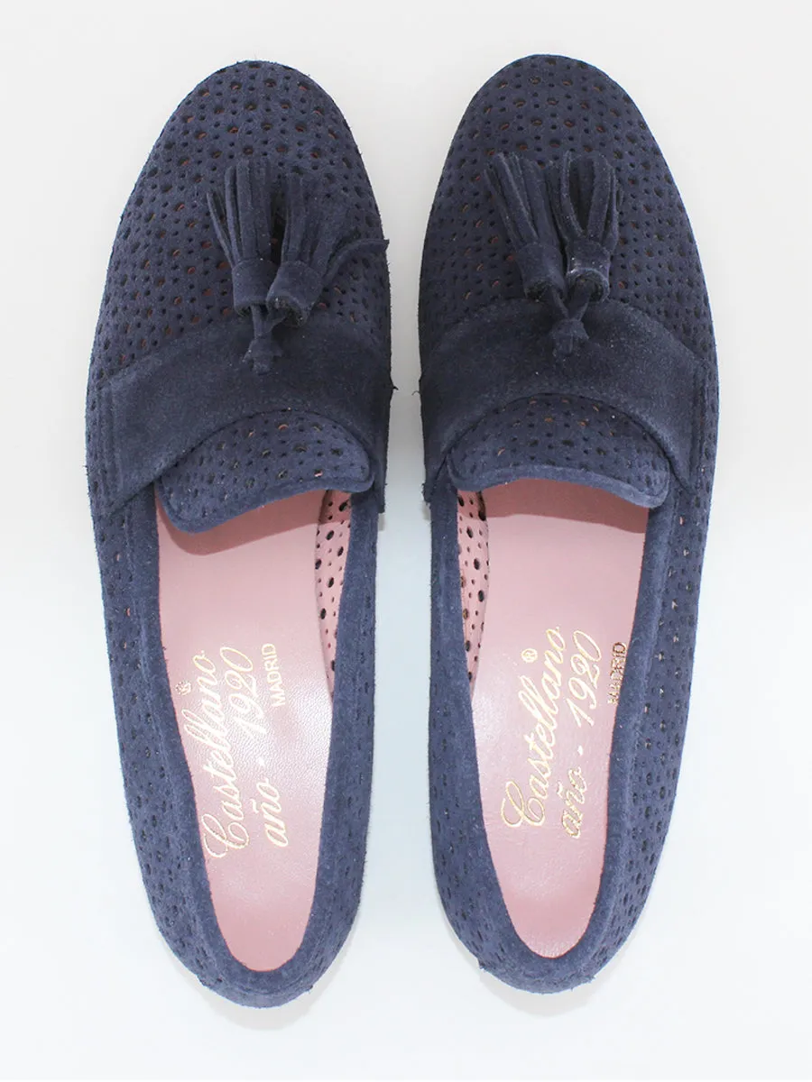 Navy blue suede Tivoli loafers