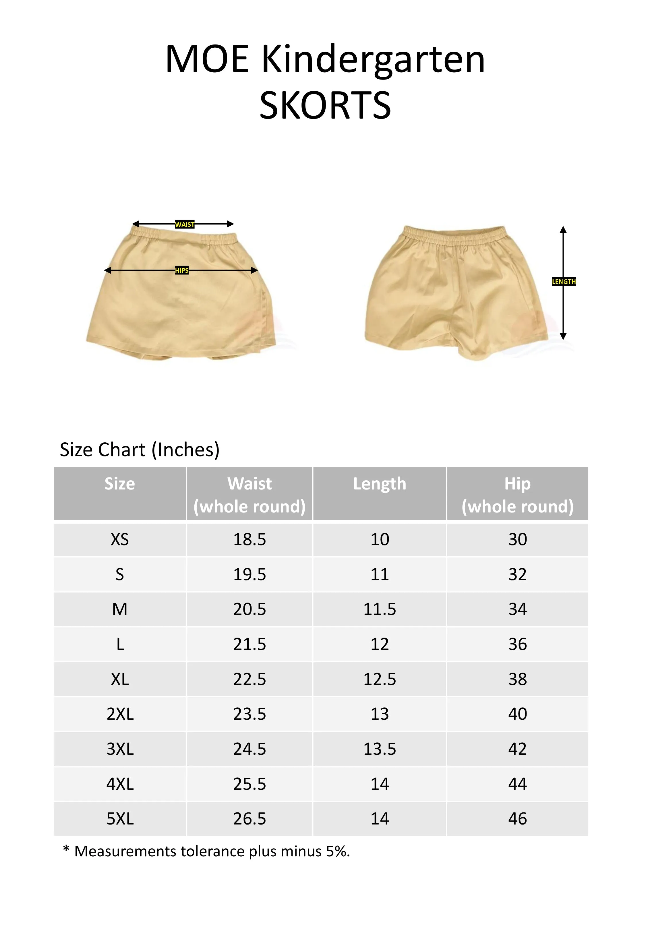 MOE Kindergarten Girls' Skorts